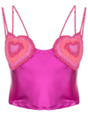 Marco Rambaldi Heart-crochet Cropped Camisole In 粉色