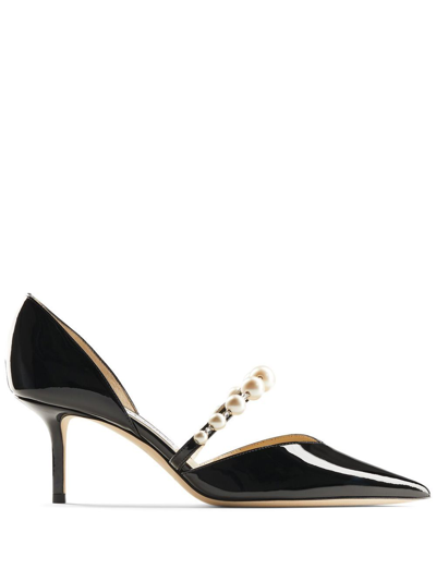 JIMMY CHOO AURELIE 65MM PEARL-EMBELLISHED PUMPS