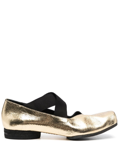 Uma Wang Square-toe Ballerina Shoes In Gold