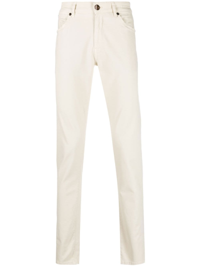 Pt Torino Mid-rise Straight-leg Trousers In Neutrals