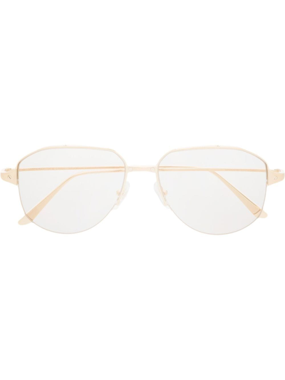 Cartier Pilot-frame Tinted Sunglasses In 金色