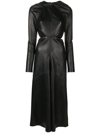 VICTORIA BECKHAM OPEN-BACK LEATHER MIDI DRESS