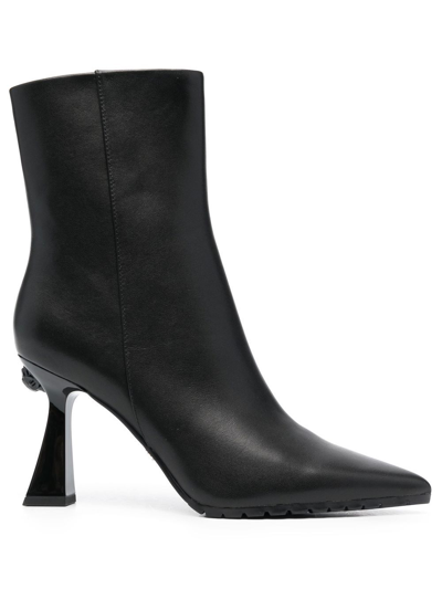 Kurt Geiger 95mm Leather Ankle Boots In Black
