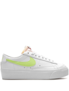 Nike Blazer Low Platform Sneakers In White/life Lime/team Orange