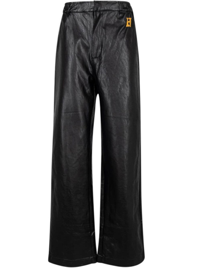 Honor The Gift Logo-print Faux-leather Trousers In Black