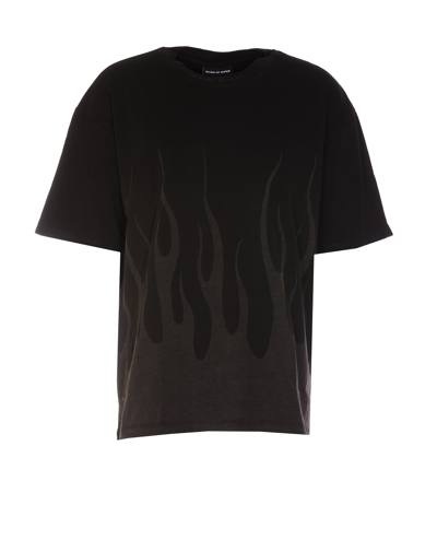 Vision Of Super T-shirt With Corrosive Flames In Black