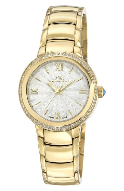 Porsamo Bleu Luna White Topaz Bracelet Watch, 34mm In Gold