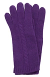 Portolano Cable Knit Cashmere Gloves In Wild Plum