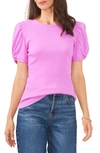 1.state Puff Sleeve Rib Knit T-shirt In Iris Orchid