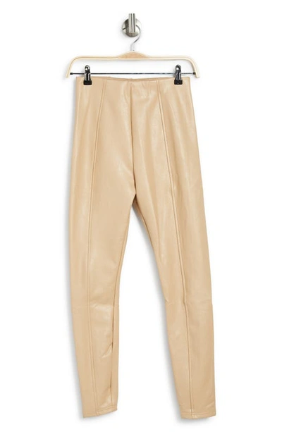 Afrm Talise Faux Leather Leggings In Cuban Sand