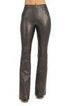 SPANX FAUX LEATHER FLARE LEG PULL-ON PANTS