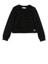 Michael Kors Logo-plaque Crystal-embellished Sweatshirt In Black