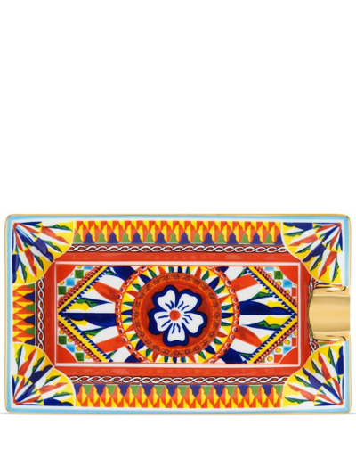 Dolce & Gabbana Abstract-pattern Porcelain Ash-tray In Multicolour