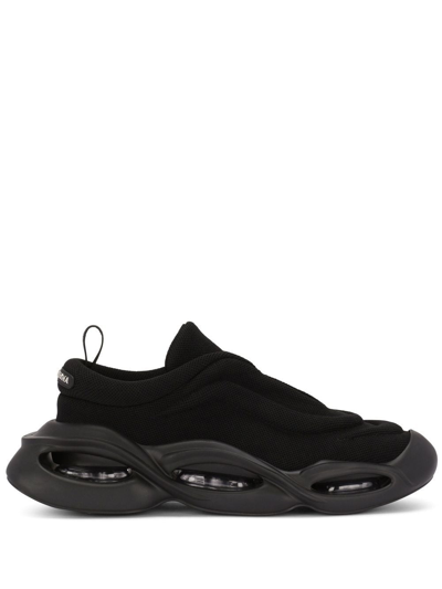 Dolce & Gabbana Stretch Mesh Wave Sneakers In Black