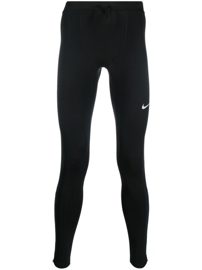 Nike Swoosh Logo-print Running Leggings In Black