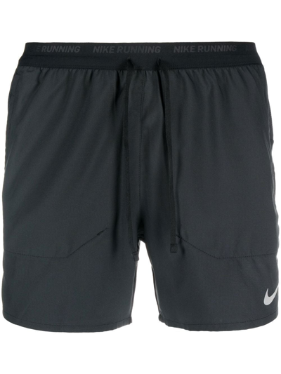 Nike Swoosh-print Running Shorts In Black