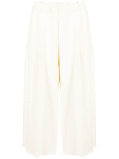 Issey Miyake Campagne Wide-leg Trousers In Off White