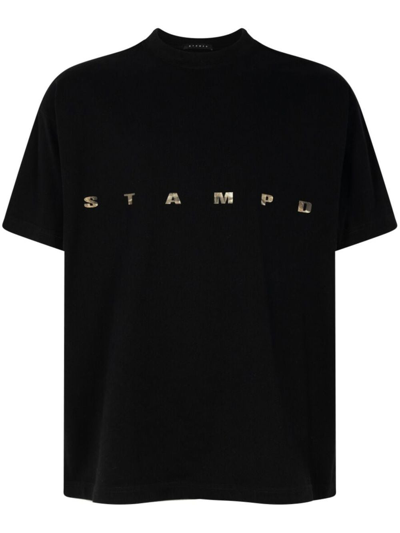 Stampd Embroidered Logo T-shirt In Black Blk