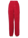 Dsquared2 Wide Leg Corduroy Trousers With High Waist In Red