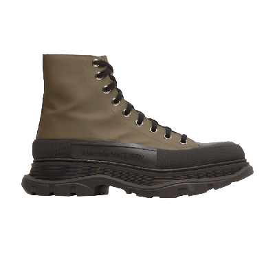 Pre-owned Alexander Mcqueen Tread Slick Boots 'khaki Black' In Green