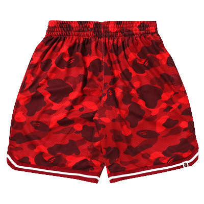 Pre-owned Bape Color Camo Wide Fit Basketball Shorts 'red'