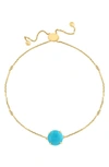 Effy 14k Yellow Gold Diamond Turquoise Bracelet In Blue