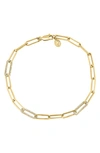 Effy 14k Yellow Gold Plated Sterling Silver Diamond Chain Bracelet In White