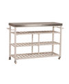 HILLSDALE KENNON KITCHEN CART WITH STAINLESS STEEL TOP