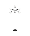 SIMPLE DESIGNS 5 LIGHT ADJUSTABLE GOOSENECK FLOOR LAMP WITH SHADES