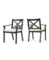 NOBLE HOUSE EXUMA OUTDOOR CAST DINING CHAIRS WITH CUSHIONS, SET OF 2