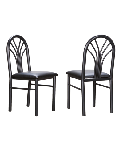 Linon Home Decor Trivette Side Chair, Set Of 2 In Black With Black