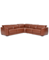 Macy's Lexanna 4-pc. Leather Sectional With 2 Power Motion Recliners, Created For