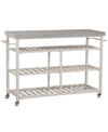 HILLSDALE KENNON KITCHEN CART WITH GRAYSCALE GRANITE TOP