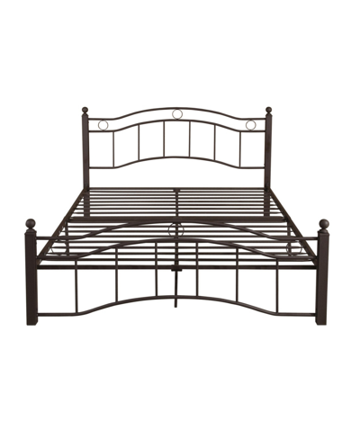 Noble House Bouvardia Contemporary Iron Bed Frame, King In Copper