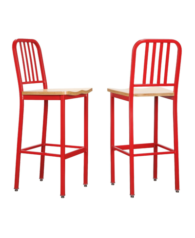 Linon Home Decor Ferncliff Barstool, Set Of 2 In Red