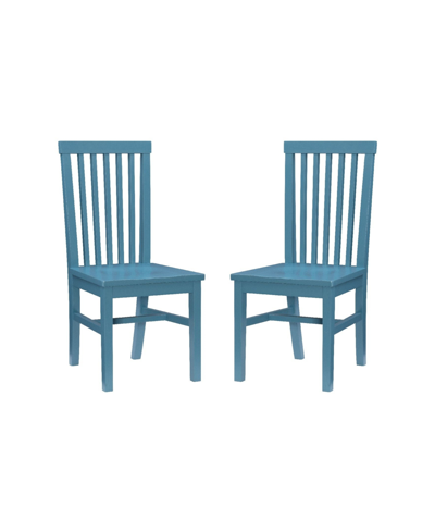 Linon Home Decor Patton Side Chair, Set Of 2 In Teal