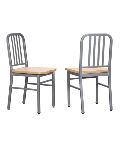 Linon Home Decor Ferncliff Side Chairs, Set Of 2 In Silver-tone