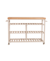 HILLSDALE KENNON KITCHEN CART WITH NATURAL WOOD TOP