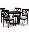 Baxton Studio Leda Modern And Contemporary Fabric Upholstered 5 Piece Dining Set
