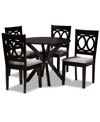 Baxton Studio Sandra Modern And Contemporary Fabric Upholstered 5 Piece Dining Set