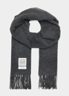 Totême Wool Classic Scarf In Grey Melange