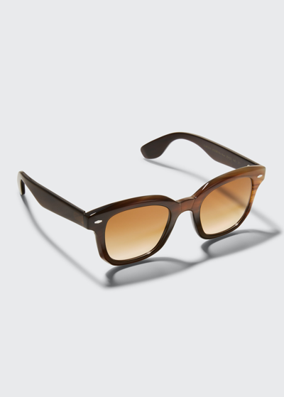 Brunello Cucinelli Filu In Buffalo Horn Sunglasses In Brown