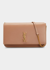 Saint Laurent Ysl Monogram Phone Holder Shoulder Bag In Vintage Pecan