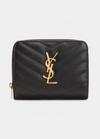 SAINT LAURENT YSL QUILTED BIFOLD COMPACT WALLET