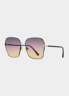 Tom Ford Square-frame Sunglasses In Black / Gold