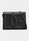 Dolce & Gabbana Women Shoulder Bag With Embossed Logo In Nero