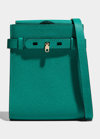 Valextra Bicolor Slim Leather Crossbody Bag In Green