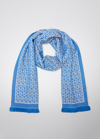 Ferragamo Sr The Gancini Wool Scarf In Blue/bianco