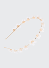 L Erickson Summer Blooms Pearlescent Metal Headband In White / Gold