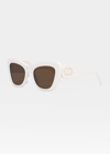 Dior Logo Acetate Butterfly Sunglasses In White / Black